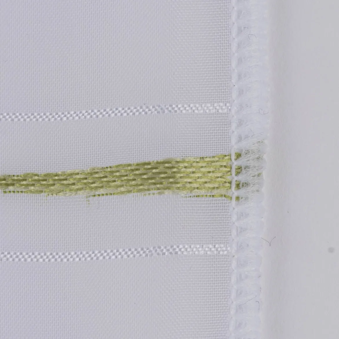 Gardinenstoff Scherli Voile mit Bleiband Längsstreifen weiß grün 280cm Höhe