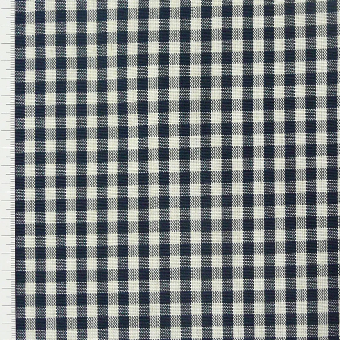 Gardinenstoff Stoff Dekostoff Meterware kariert dunkelblau weiß ca.0,5cm