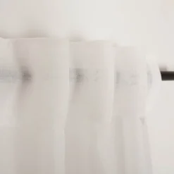 Gardinenstoff Stores feine Bouclé-Struktur mit Bleiband creme 2,60m Höhe