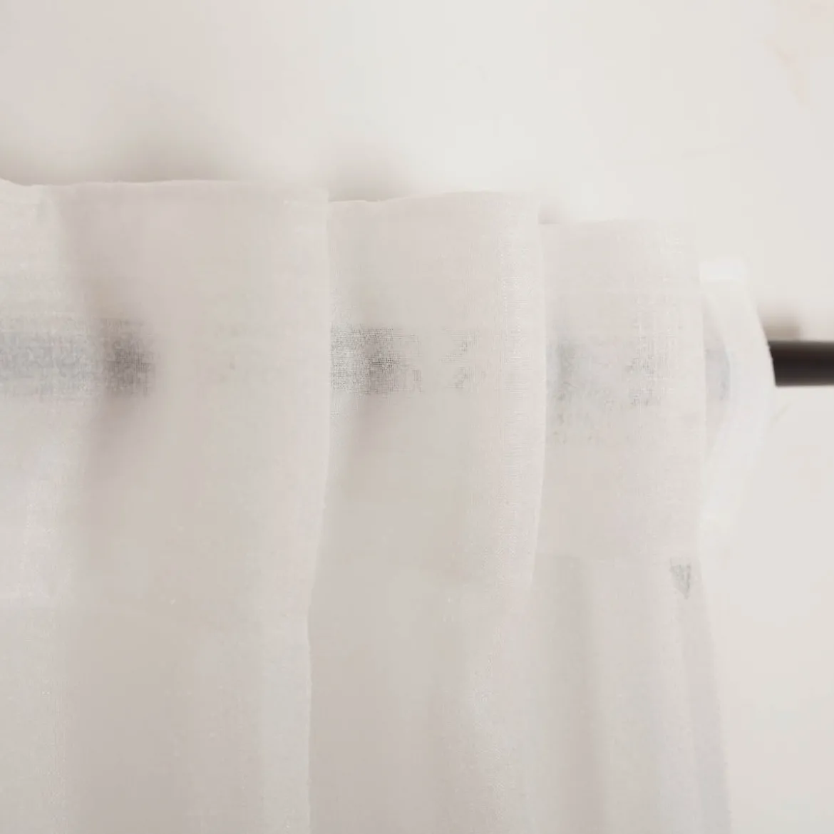 Gardinenstoff Stores feine Bouclé-Struktur mit Bleiband creme 2,60m Höhe