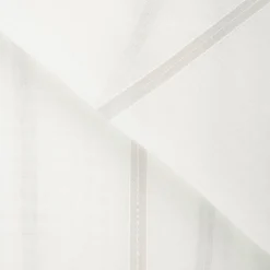 Gardinenstoff Stores halbtransparent Streifen wollweiß hellgrau mit Bleiband 300cm hoch