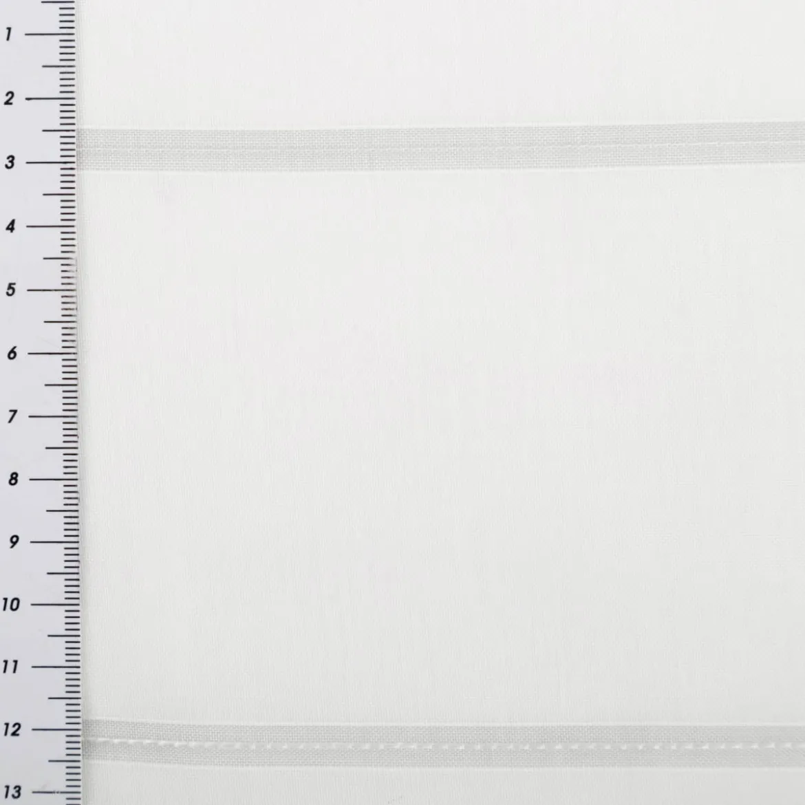 Gardinenstoff Stores halbtransparent Streifen wollweiß hellgrau mit Bleiband 300cm hoch
