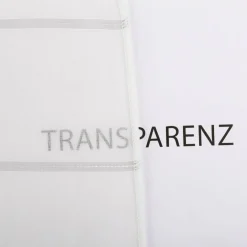 Gardinenstoff Stores halbtransparent Streifen wollweiß hellgrau mit Bleiband 300cm hoch
