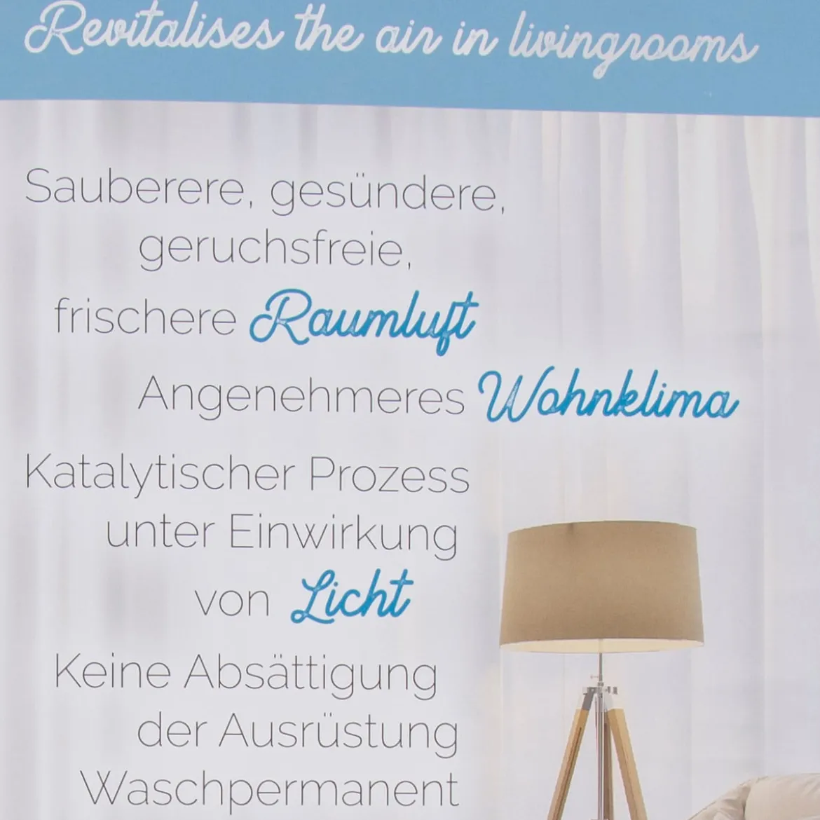 Gardinenstoff Stores Leinenstruktur Pure Air Technology luftreinigende Ausrüstung transparent ecru mit Bleiband 300cm hoch