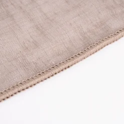 Gardinenstoff Stores Leinenoptik mit Gitterstreifen taupe 3m Höhe