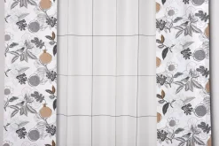 Gardinenstoff Stores mit Bleiband Batistoptik halbtransparent Lurex Karo weiß grau taupe braun 3m Höhe