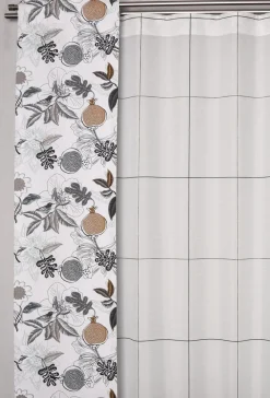 Gardinenstoff Stores mit Bleiband Batistoptik halbtransparent Lurex Karo weiß grau taupe braun 3m Höhe