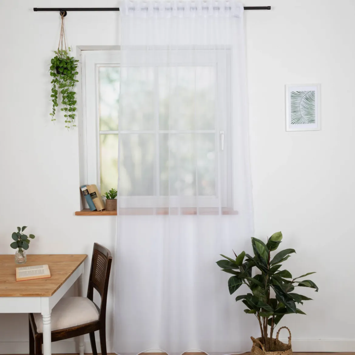 Gardinenstoff Stores Voile uni weiß transparent 2,6m Höhe