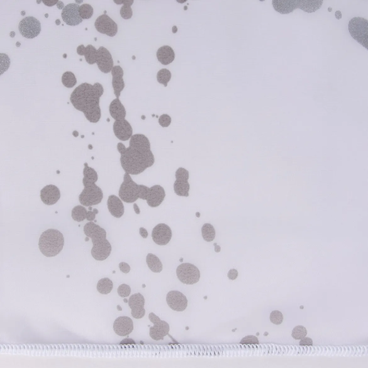 Gardinenstoff Stores Voile weiß mit silberfarbigen Tropfen mit Bleiband 290cm hoch