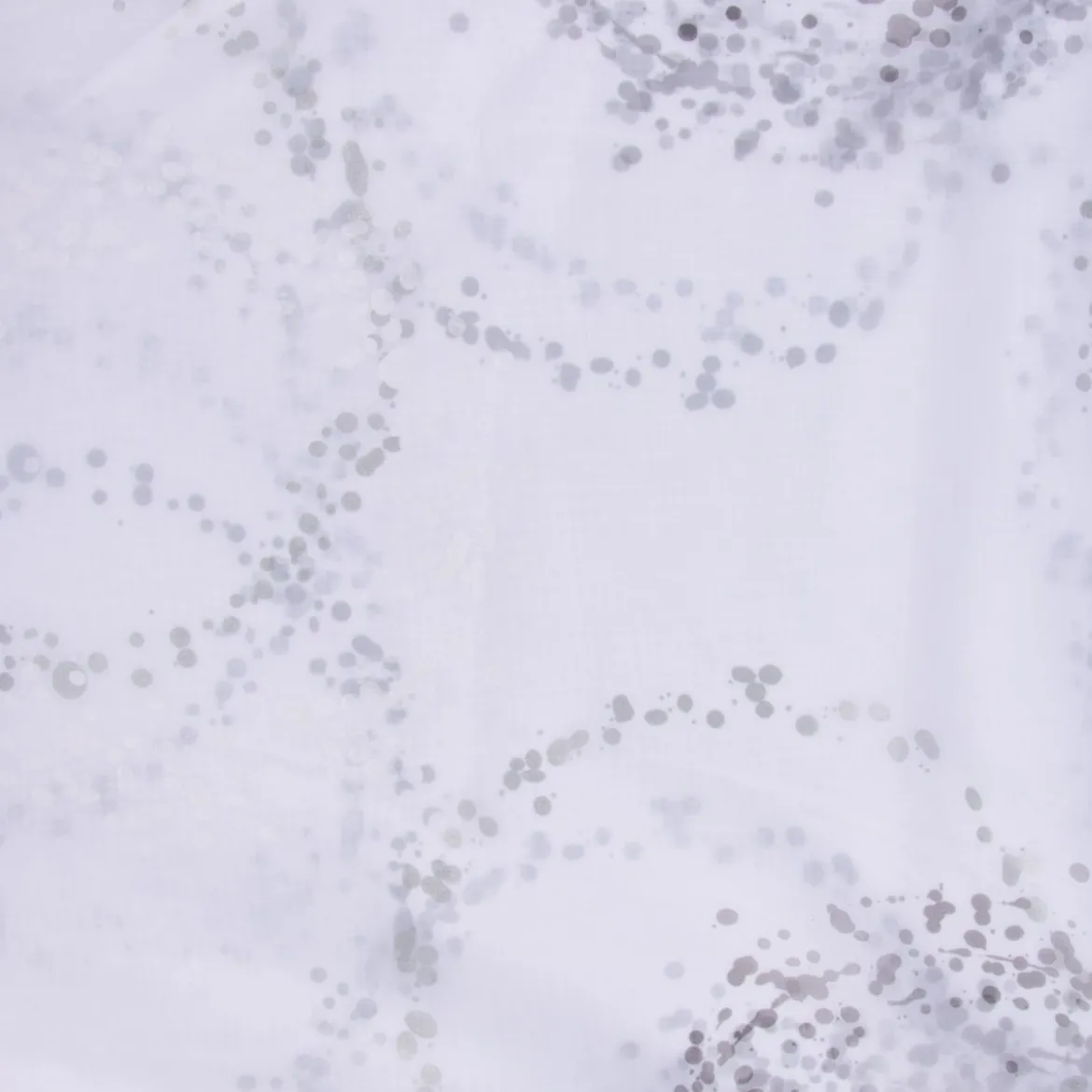 Gardinenstoff Stores Voile weiß mit silberfarbigen Tropfen mit Bleiband 290cm hoch