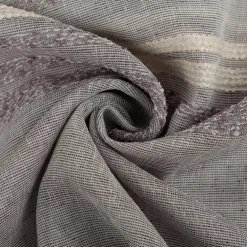 Gardinenstoff Voile Bouclé-Streifen grau wollweiß 160cm Breite