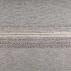 Gardinenstoff Voile Bouclé-Streifen grau wollweiß 160cm Breite