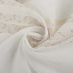Gardinenstoff Voile Bouclé-Streifen wollweiß natur 160cm Breite