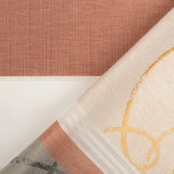 Gardinenstoff Voile Jacquard Querstreifen halbtransparent weiß kupfer gold grau 150cm Breite