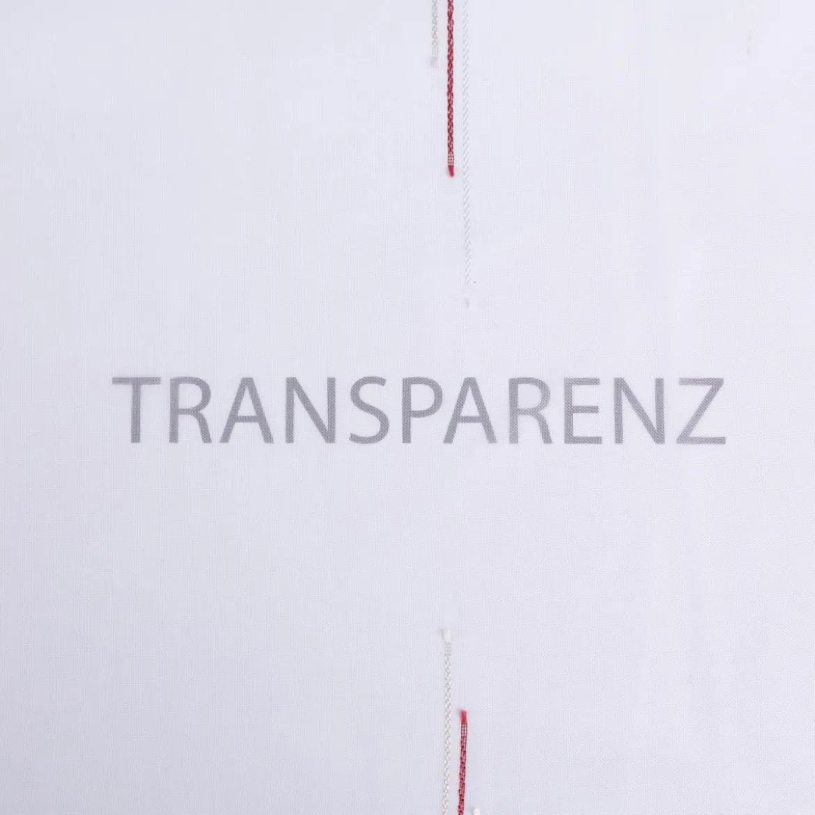 Gardinenstoff Voile Scherli-Streifen weiß rot mit Bleiband 300cm Höhe
