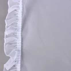Gardinenstoff Voile Seitenschal Seitenteil mit Volant Rüsche weiß 150cm breit