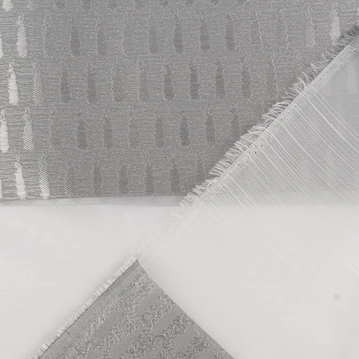 Gardinenstoff Voile transparent Tivoli Streifen weiß grau 152cm Breite