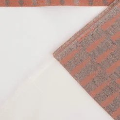 Gardinenstoff Voile transparent Tivoli Streifen weiß terracotta 152cm Breite