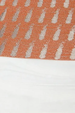 Gardinenstoff Voile transparent Tivoli Streifen weiß terracotta 152cm Breite