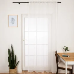 Gardinenstoff Webstore mit Bleiband Gitterstruktur ecru 300cm Breite