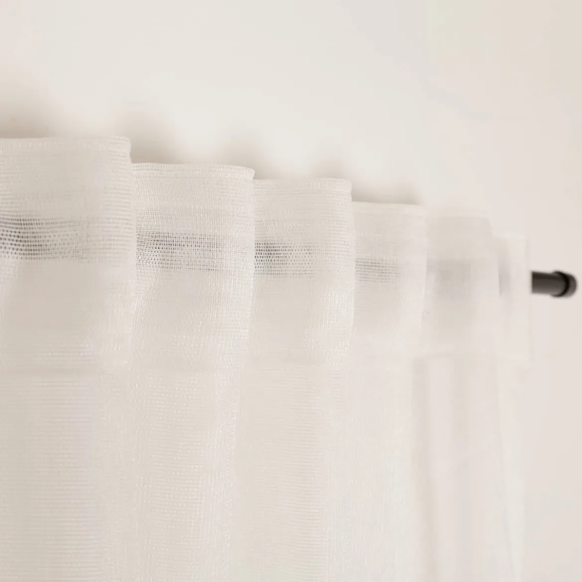 Gardinenstoff Webstore mit Bleiband Gitterstruktur ecru 300cm Breite