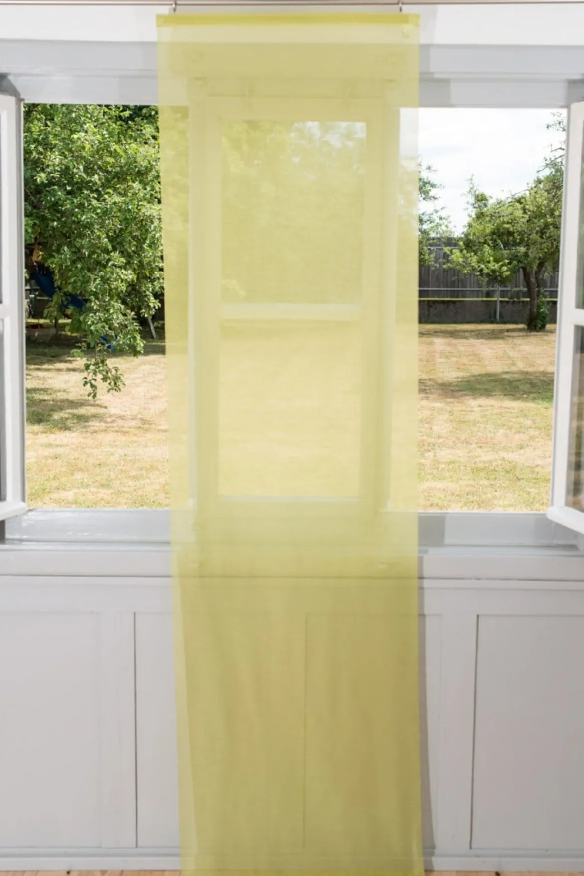 Gardine Paneele Schiebevorhang Meterware KOS grün halbtransparent 60cm Breite