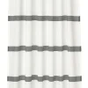 Gardine Portis verdeckte Schlaufen Streifen weiß grau 140x245cm (BxH)