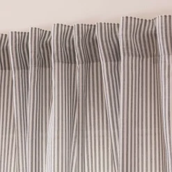 Gardine Vorhang Zen mit Längsstreifen ecru anthrazit 280cm breit und 260cm hoch oder Wunschlänge von SCHÖNER LEBEN.