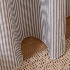 Gardine Vorhang Zen mit Längsstreifen ecru anthrazit 280cm breit und 260cm hoch oder Wunschlänge von SCHÖNER LEBEN.
