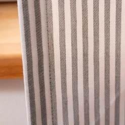 Gardine Vorhang Zen mit Längsstreifen ecru anthrazit 140cm breit und 260cm hoch oder Wunschlänge von SCHÖNER LEBEN.
