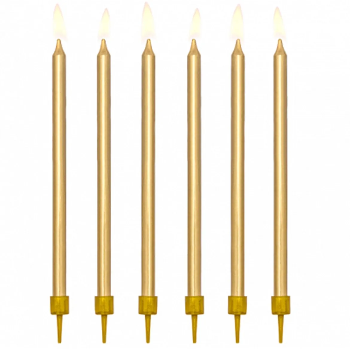 Geburtstagskerzen 12 Stück gold 12,5cm