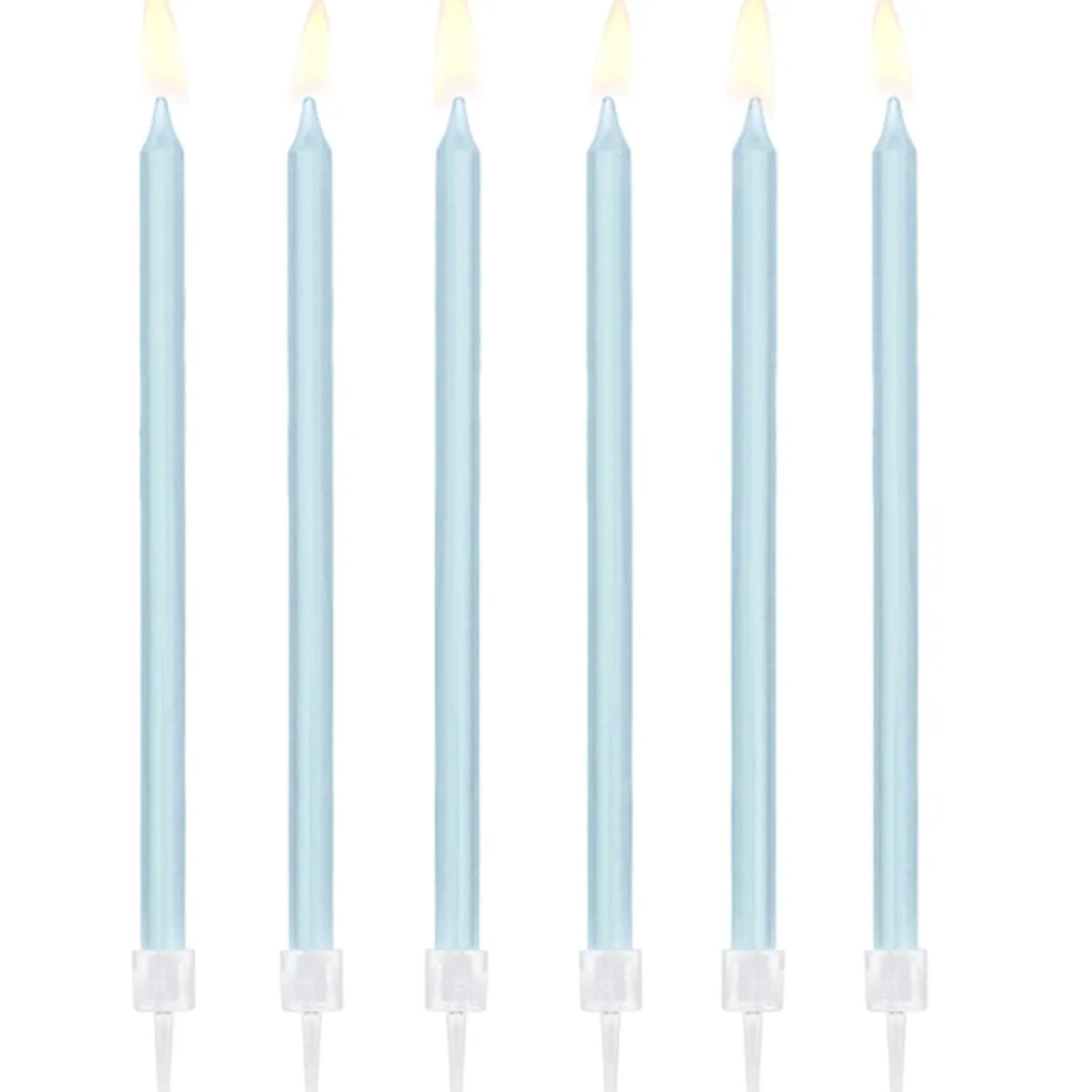 Geburtstagskerzen 12 Stück hellblau 14cm