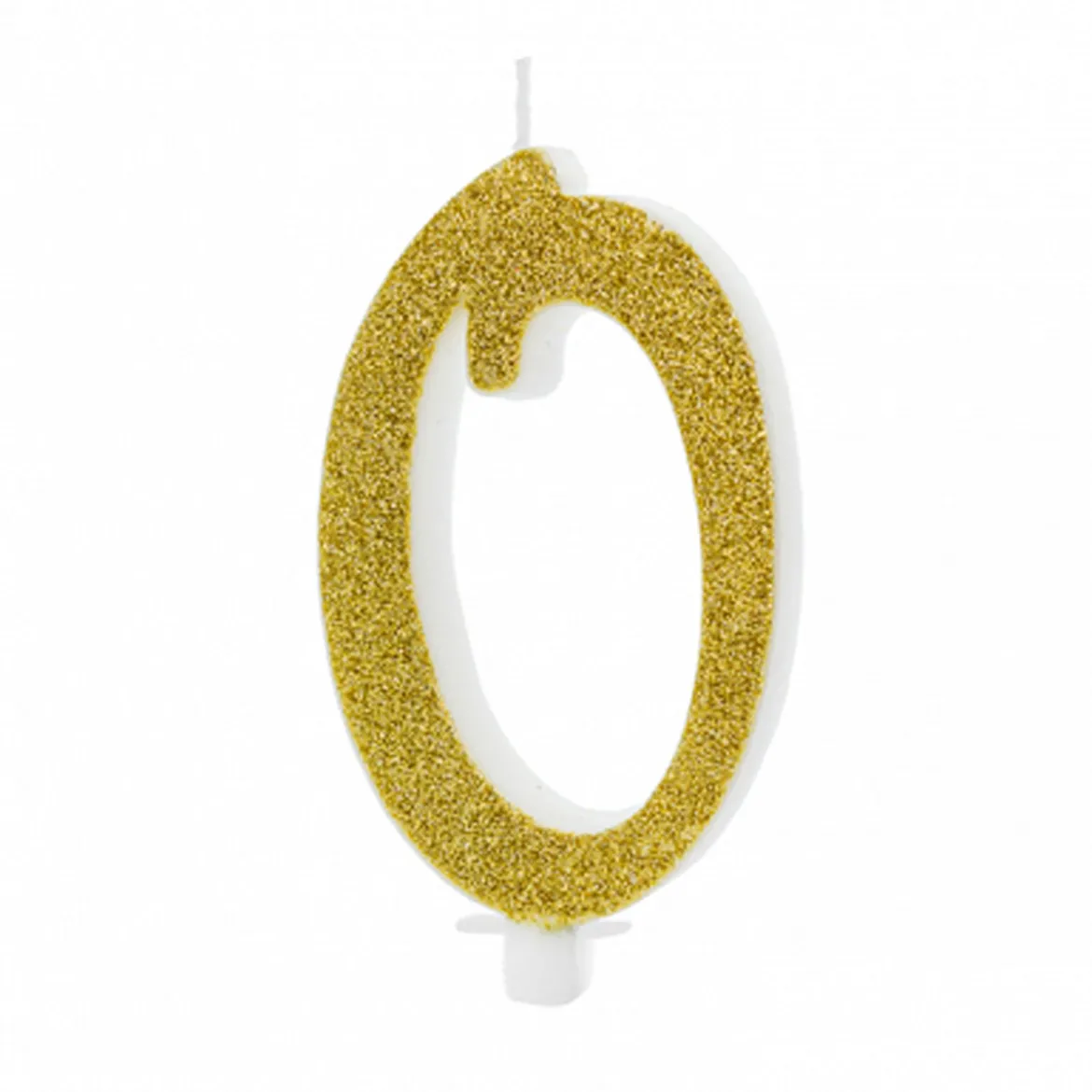 Geburtstagskerze Zahlen 0 bis 9 gold glitzernd 10cm