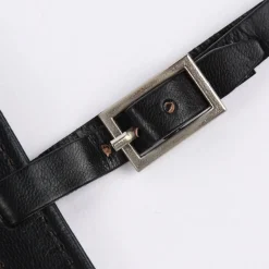 Gepäckanhänger mit Mandalaprägung Leder schwarz 11,5x8cm