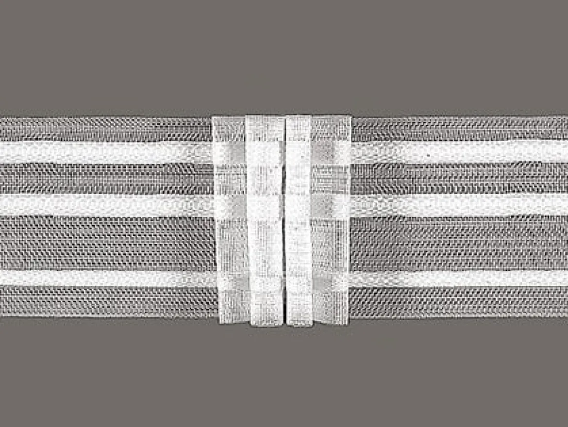 Gerster Faltenband Gardinenband 4er Falte transparent mit Zugverhältnis 1:3 in 50mm breit