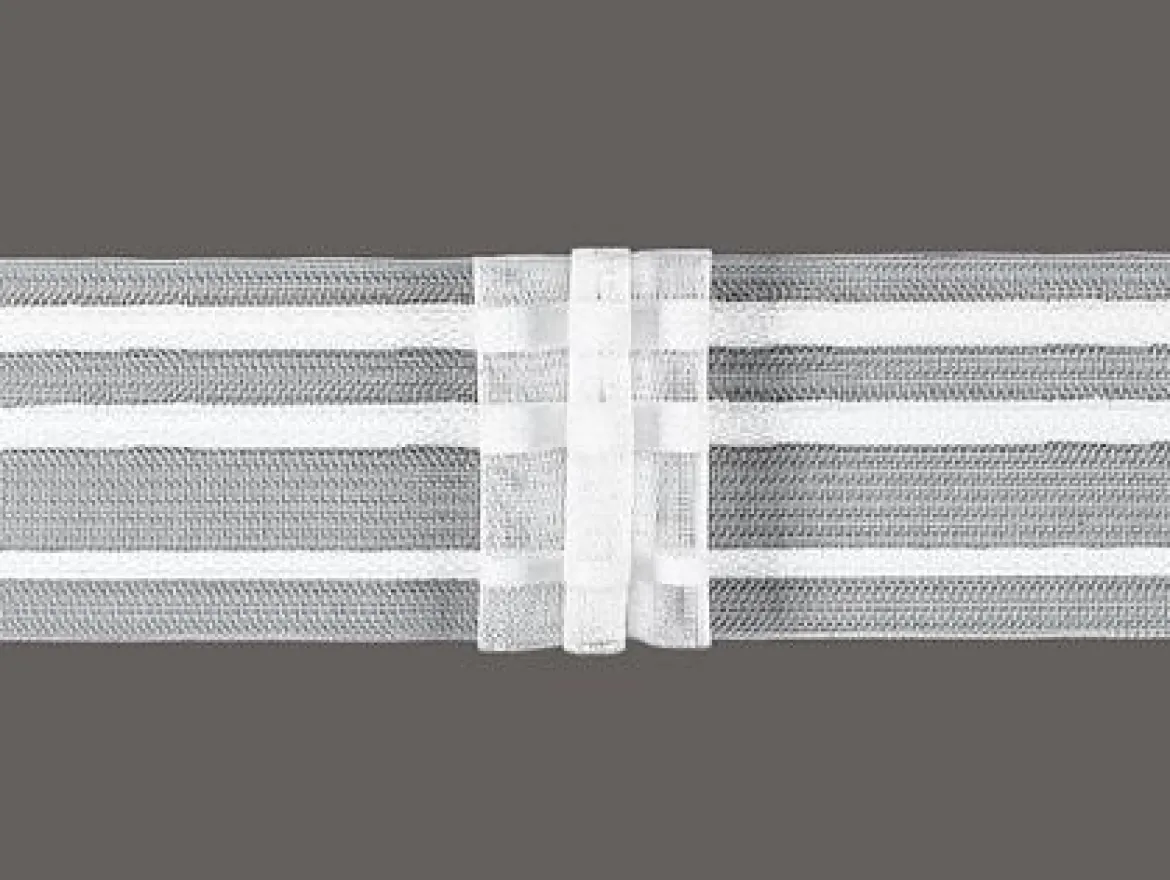 Gerster Faltenband Gardinenband 3er Falte transparent mit Zugverhältnis 1:2,5 in 50mm breit