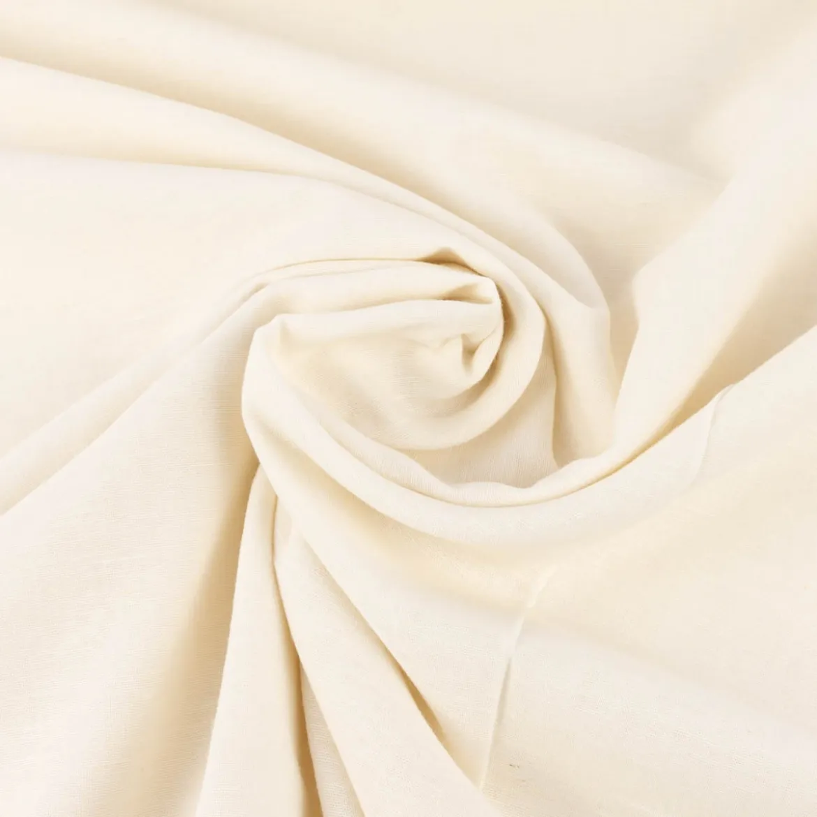 Gerster Leinen Gardinenstoff Meterware EASY LINEN halbtransparent uni ecru 2,95m Höhe