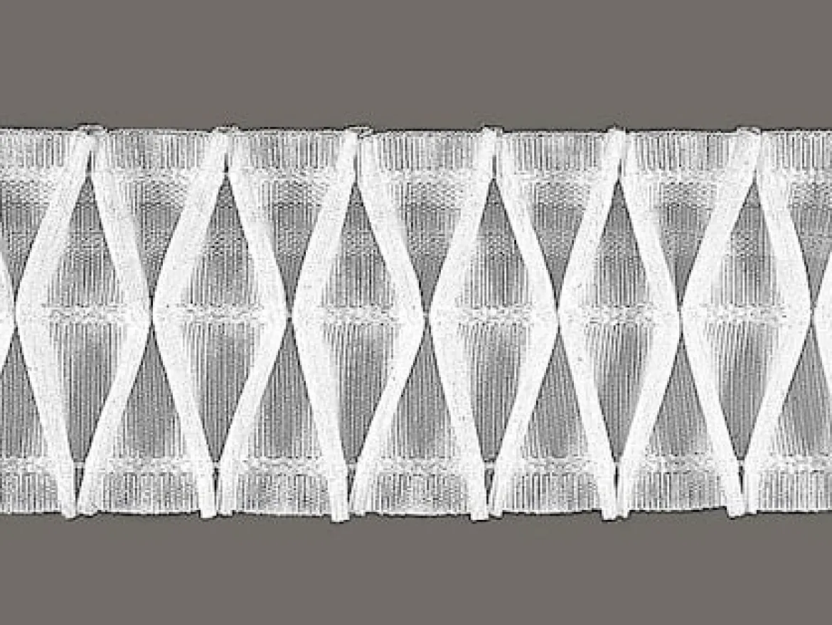 Gerster Schmuck-Faltenband Gardinenband Wabenfalte weiß mit Zugverhältnis 1:2,5 in 80mm breit