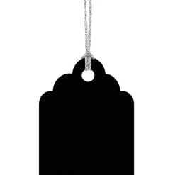 Geschenkanhänger Etikett 3 Stück groß 3 Stück klein schwarz silberfarbig