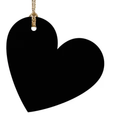 Geschenkanhänger Herz 6 Stück schwarz goldfarbig 4,5cm