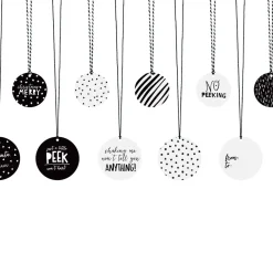 Geschenkanhänger-Set aus 12 runden Anhängern und 2 Schnüren