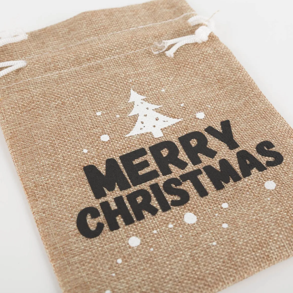 Geschenksäckchen Merry Christmas aus Jute 23x17cm