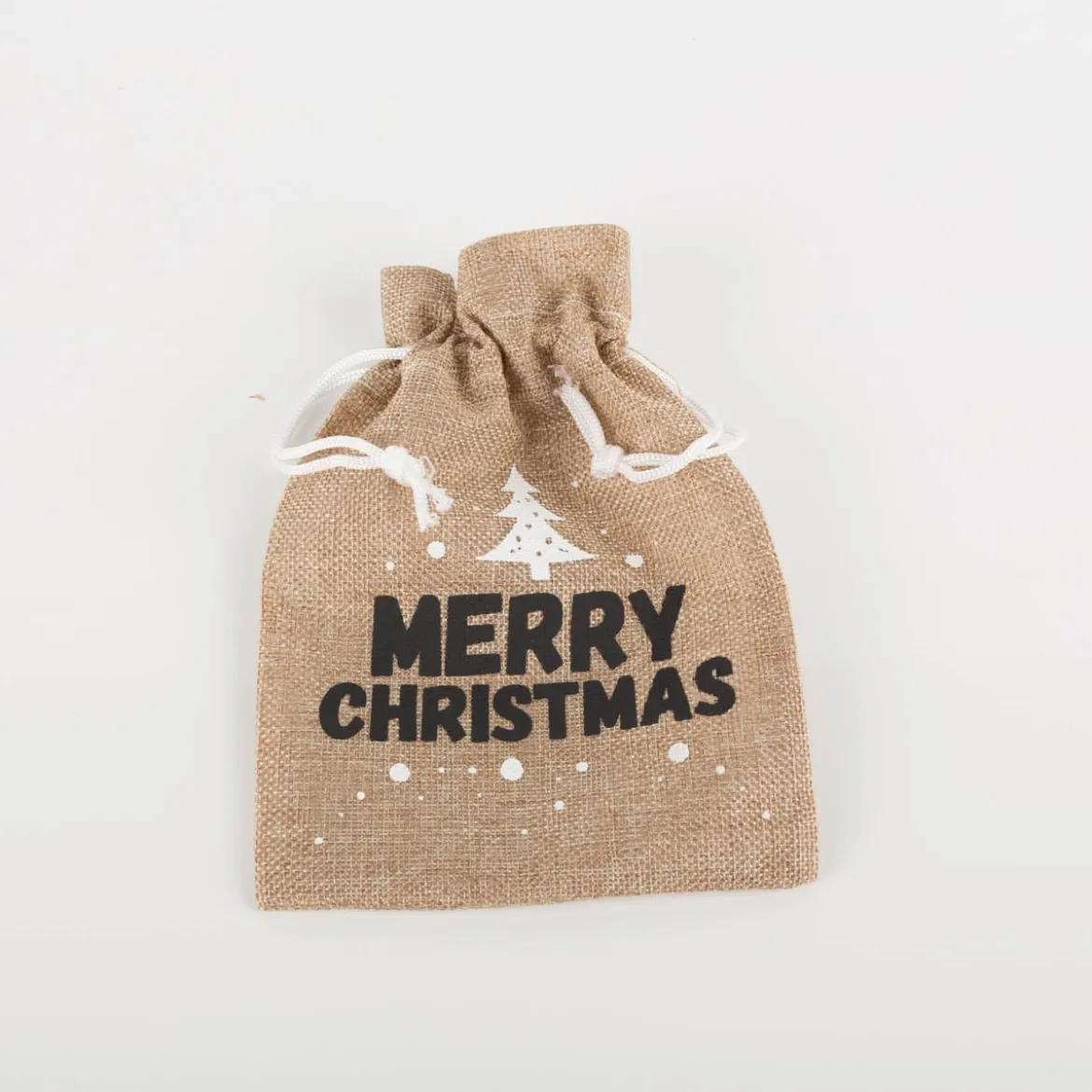 Geschenksäckchen Merry Christmas aus Jute 23x17cm