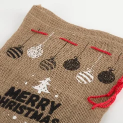 Geschenksäckchen Merry Christmas aus Jute 45x30cm