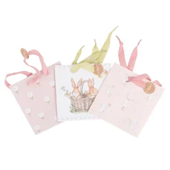 Geschenktasche Blumen rosa weiß 17x6x17cm