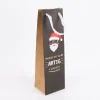 Geschenktasche Flaschentasche Coole Weihnachten natur schwarz 12x40x10cm verschiedene Motive