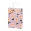 Geschenktüte groß Blumen Papier lila rosa grün 24x32x10cm