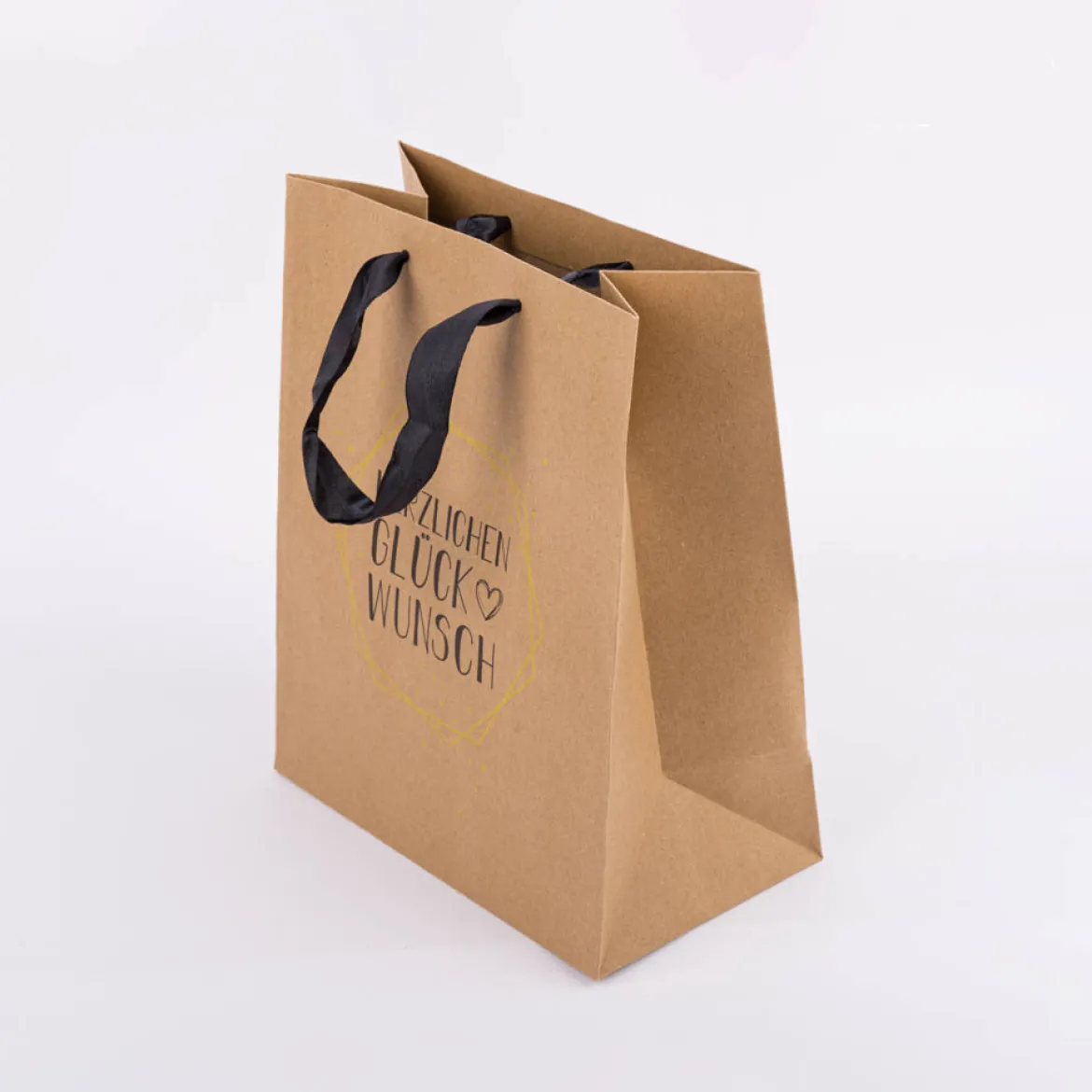 Geschenktüte Kraftpapier Alles Gute oder Herzlichen Glückwunsch braun groß oder klein