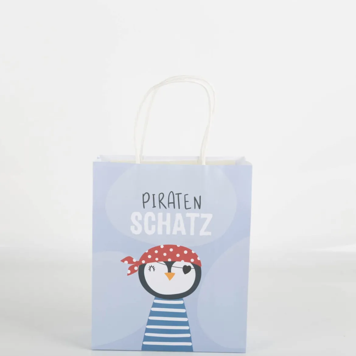Geschenktüte Piratenschatz Pinguin 20x24x9cm von La Vida