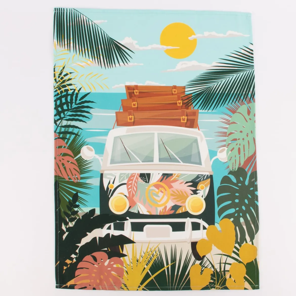 Geschirrtücher Camper Vanlife Retro Bus 3er Set aus Baumwolle 50x70 cm türkis bunt